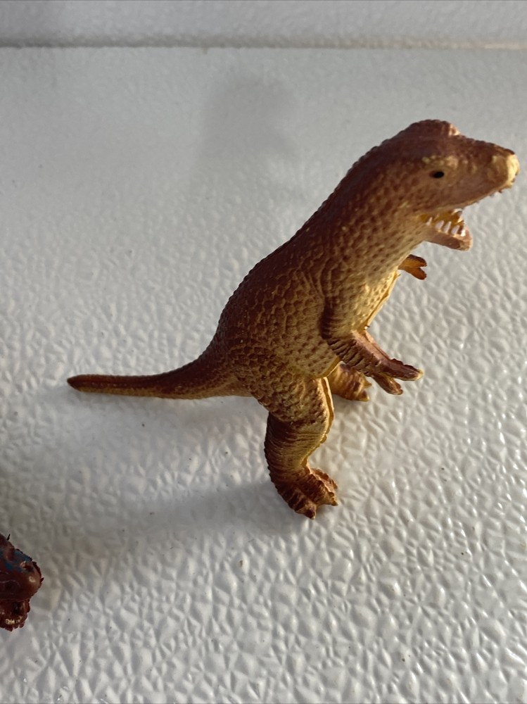 2 Approx 6” Rubber Toy Dinosaurs