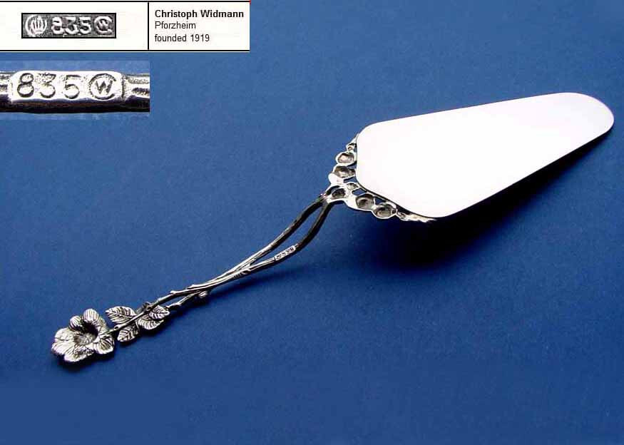 Cake Server, Widmann, Rose Decor/ Hildesheimer Rose, 835 Silver B962