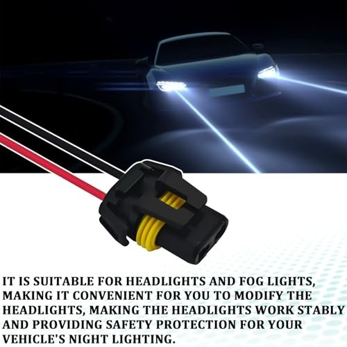 Headlight Connector Plug Fog Light Headlight Wiring Harness Pigtail 4PCS