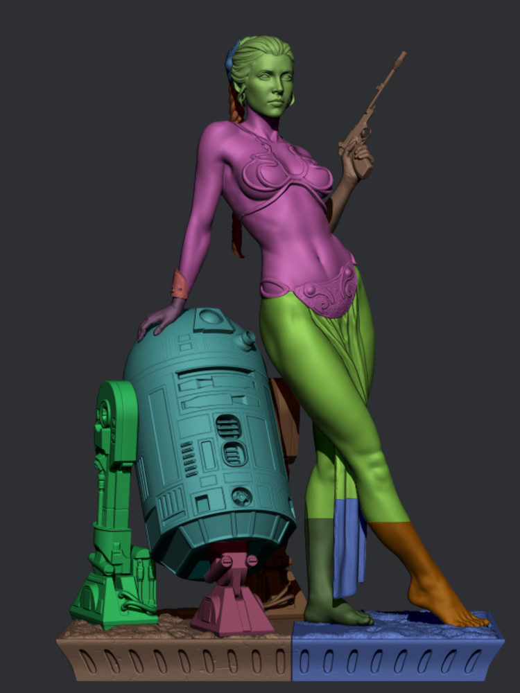 Princess Leia Statue 3D Printed Kit Unpainted/Unassembled