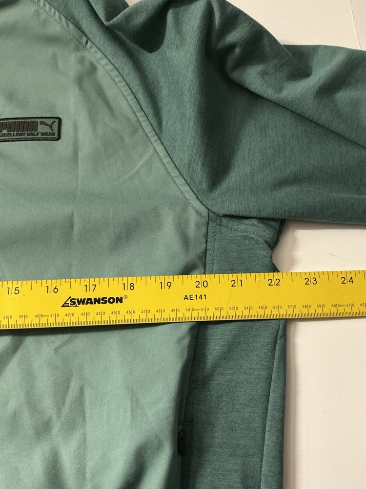 Puma Men's Pullover Jacket Green Long Sleeve Size Medium Pockets