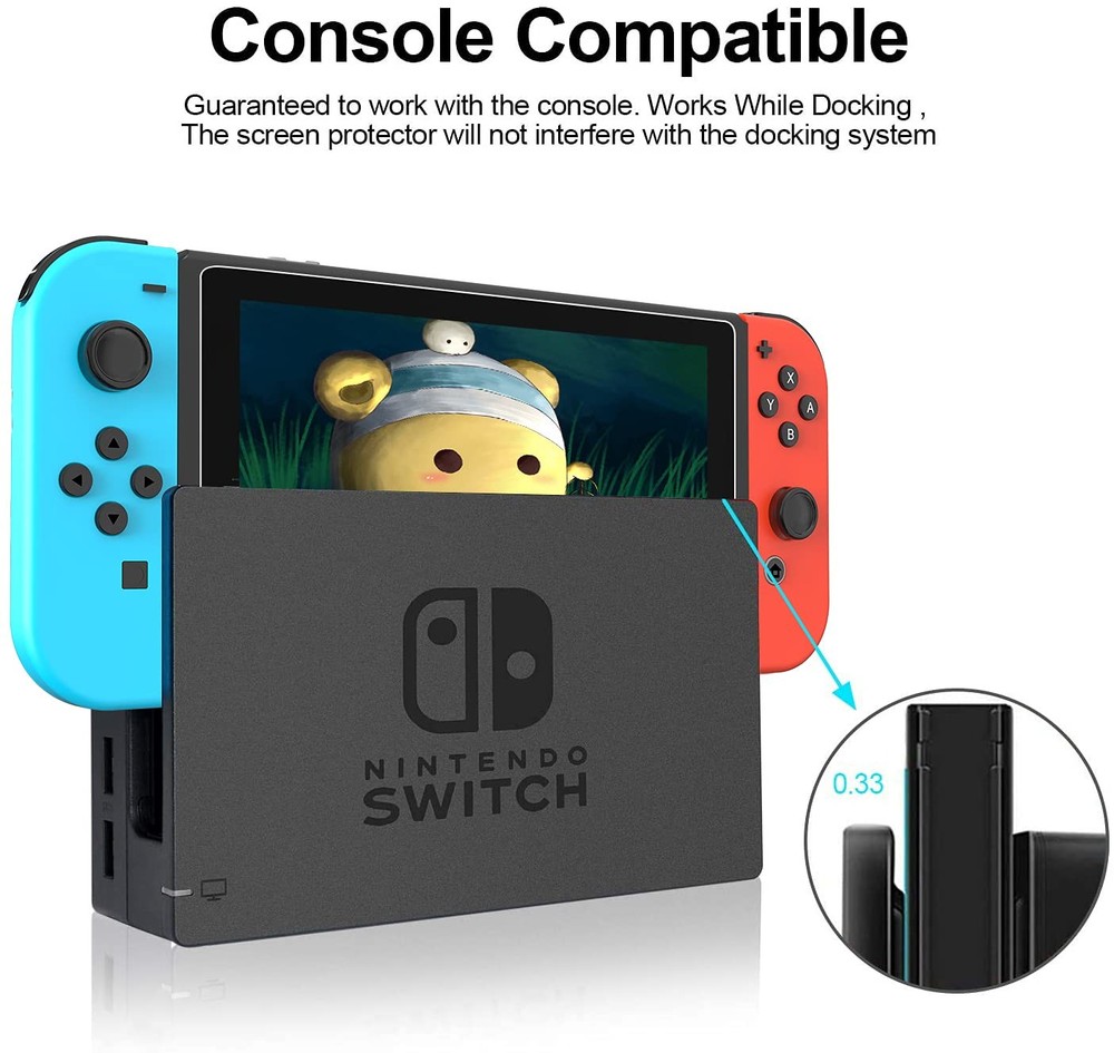 3 Pack Tempered Glass Screen Protector Compatible with Nintendo switch Trans...