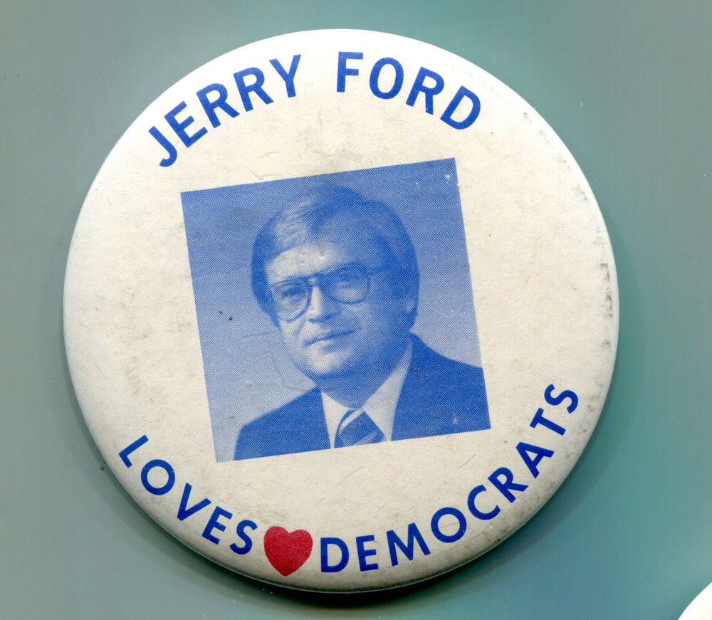 Jerry Ford Loves Democrats Pinback Button