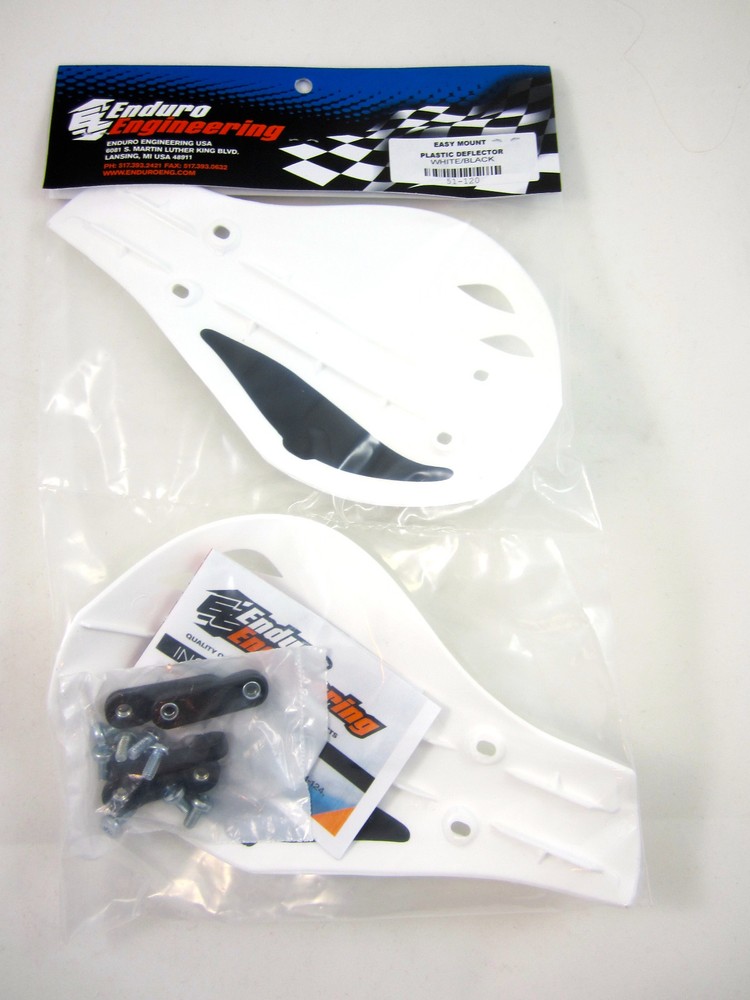 Enduro Engineering White Plastic Outer Mount Roost Deflectors Handguards NEW