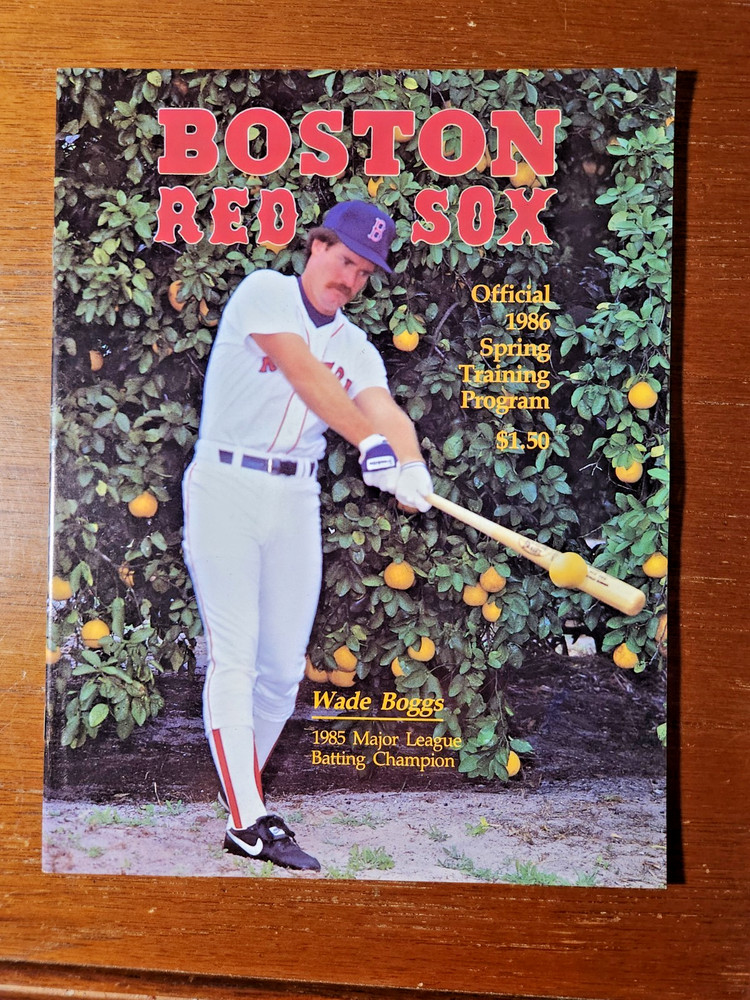 1986 BOSTON RED SOX Spring Training Program WADE BOGGS on cover