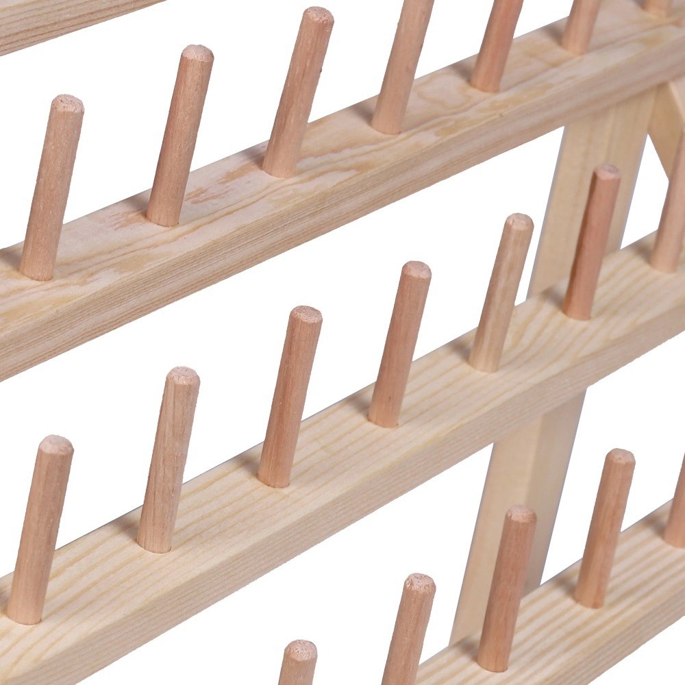 Wood Thread Spool Rack Organizer for 60 Spools Sewing Storage Display Holder