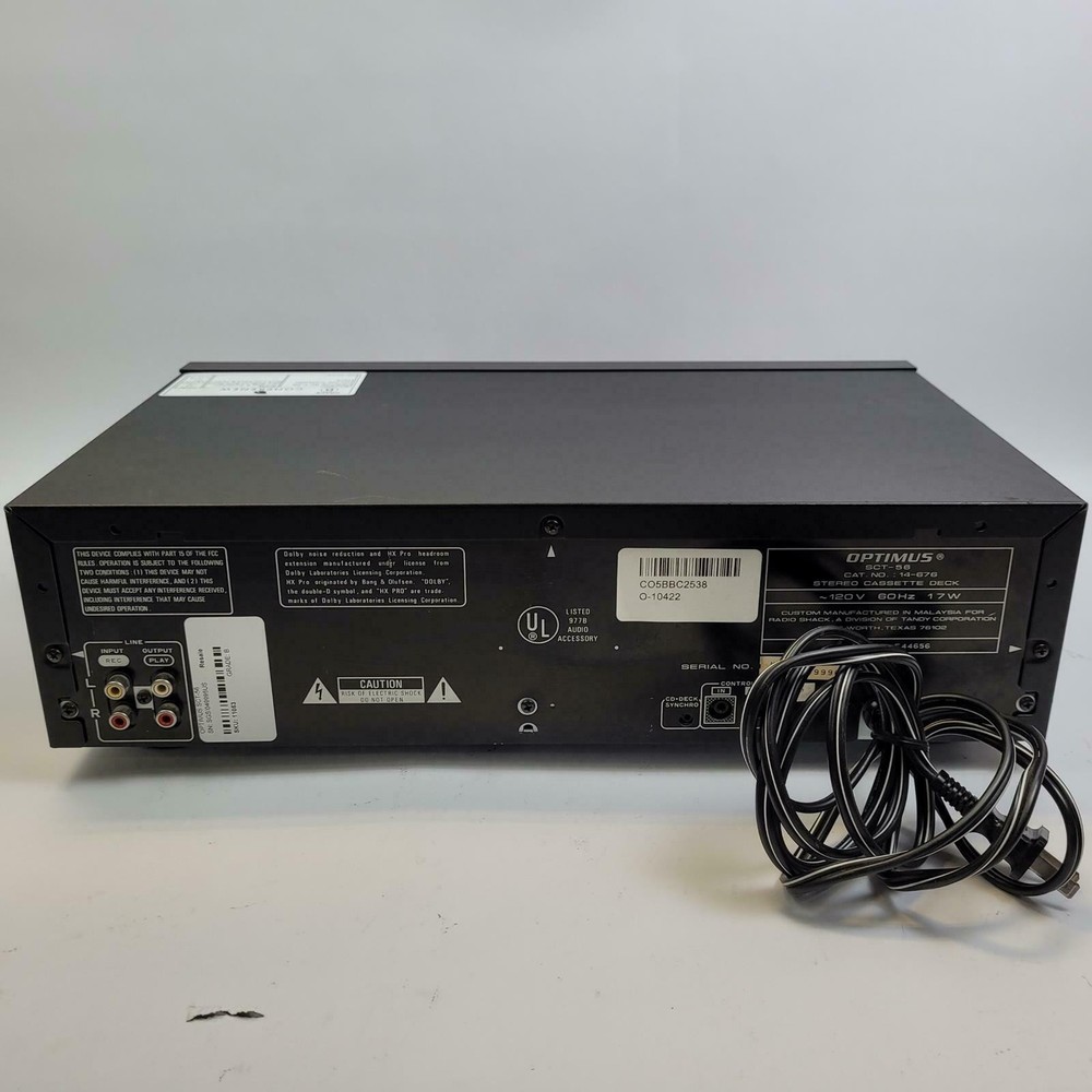 OPTIMUS SCT-56 Double Cassette Deck | Grade B