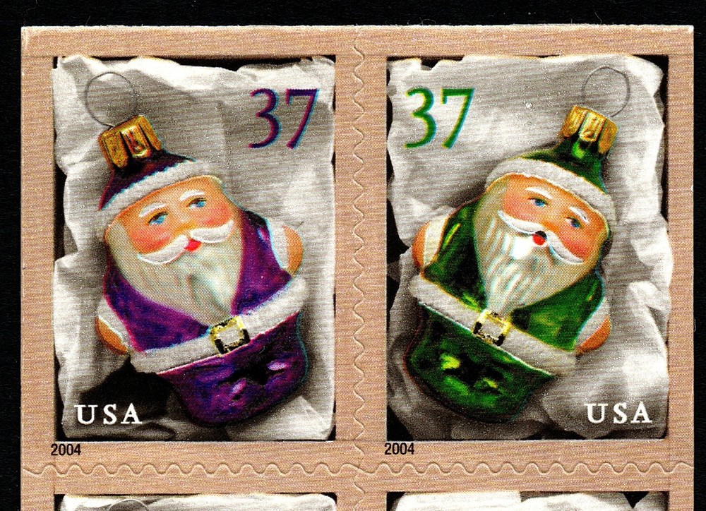 Scott #3886b - EFO - 2004 Christmas Booklet - Multiple Colors Shift - MNH