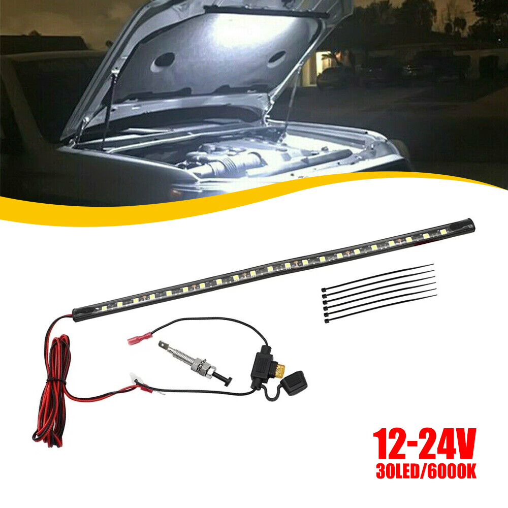 Under Hood LED Light Kit on/off-Automatic-Universal fit Any Vehicle White 1/2Set
