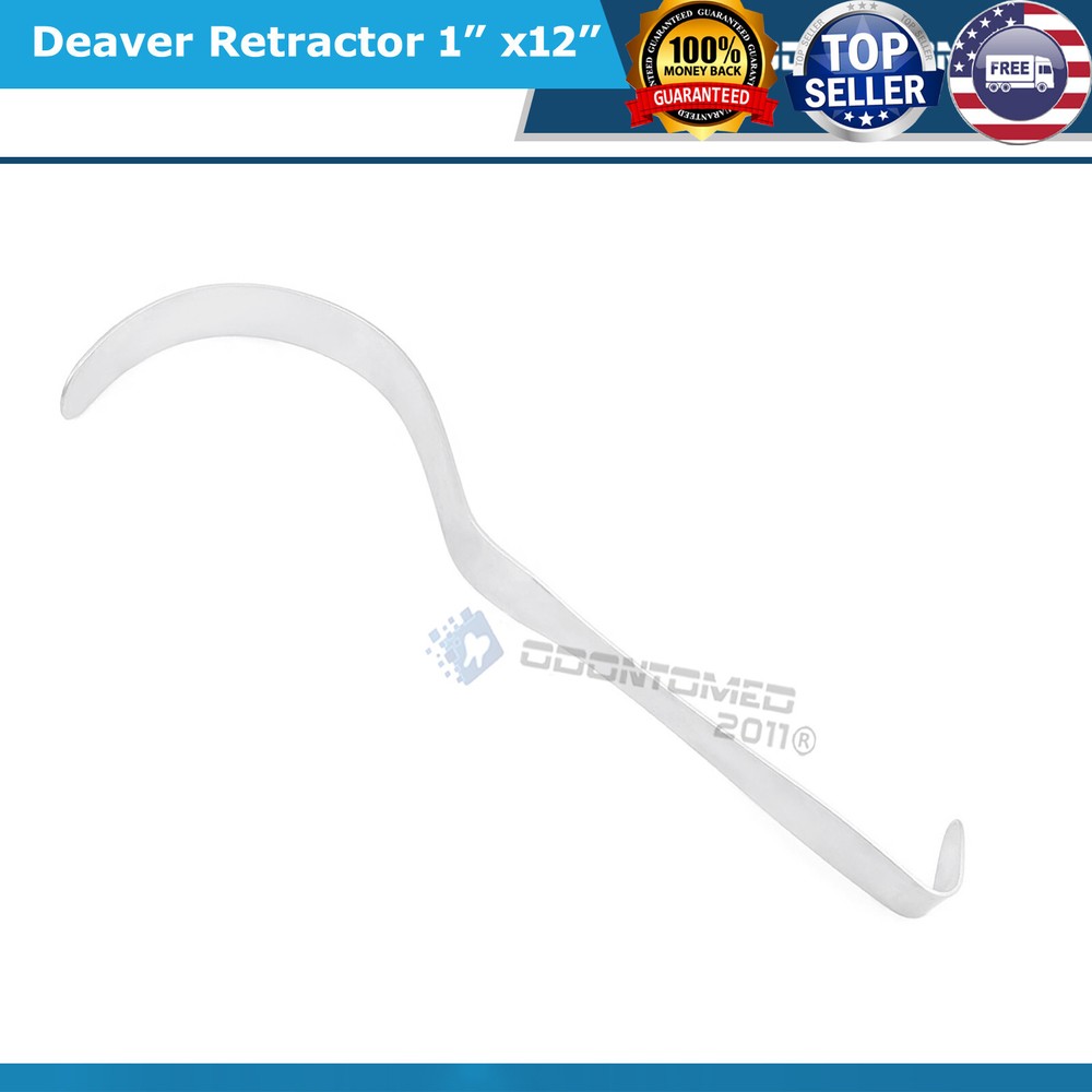 DEAVER Retractor SOLID HANDLE Surgical Instrument 1"x12"