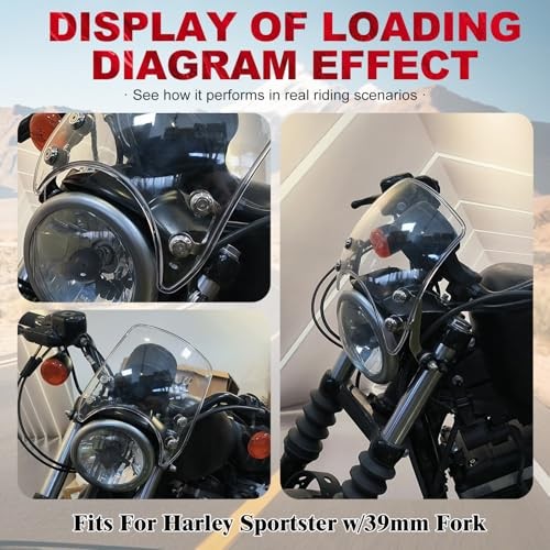 Motorcycle Adjustable Windshield Custom Compact Sport Clear Windshield