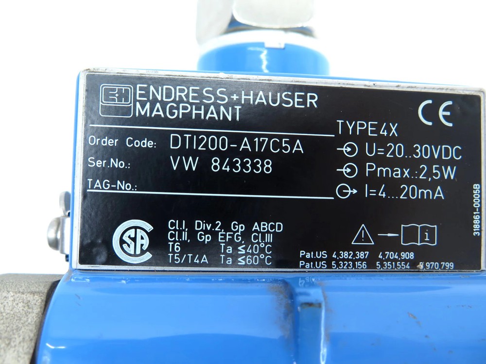 Endress + Hauser DTI200-A17C5A Magphant Electromagnetic Flowmeter