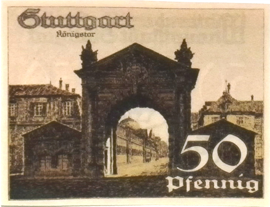 1921 Germany STUTTGART 50 Phennig Notgeld / Banknote UNC