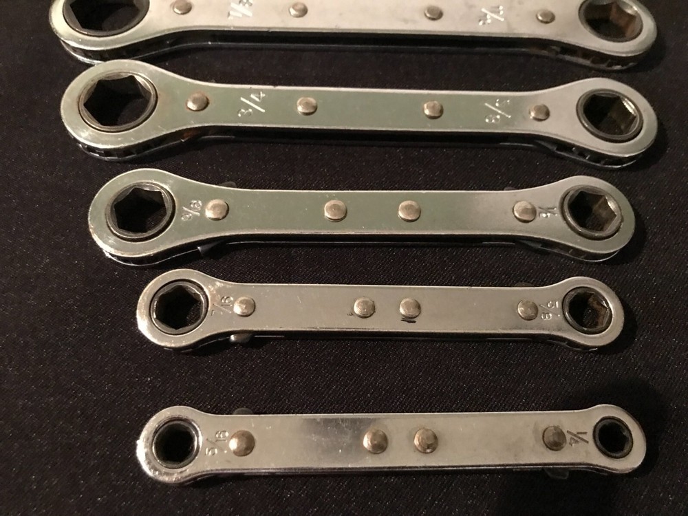 Ratcheting Box End Wrenches - Set of 5
