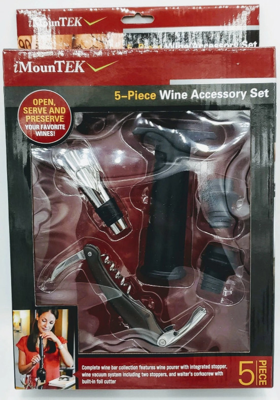 NEW 5 Piece Wine Accessory Set Tool Wine Essentials