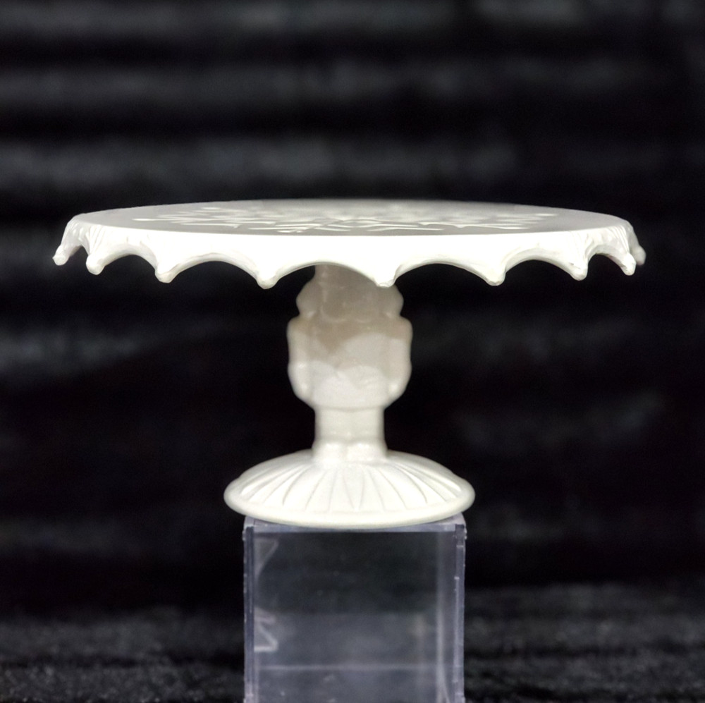 White EMBOSSED SNOWFLAKE Cake Stand 9" Nutcracker Pedestal Ceramic Hobby Lobby