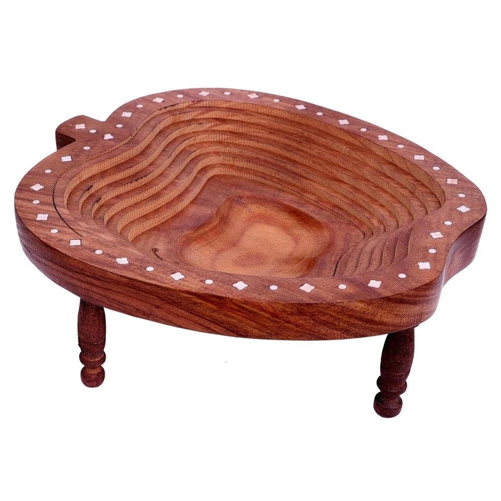 Foldable Handicraft Fruit Bowl Multi Purpose Apple Shape Basket Tray Showpiec...