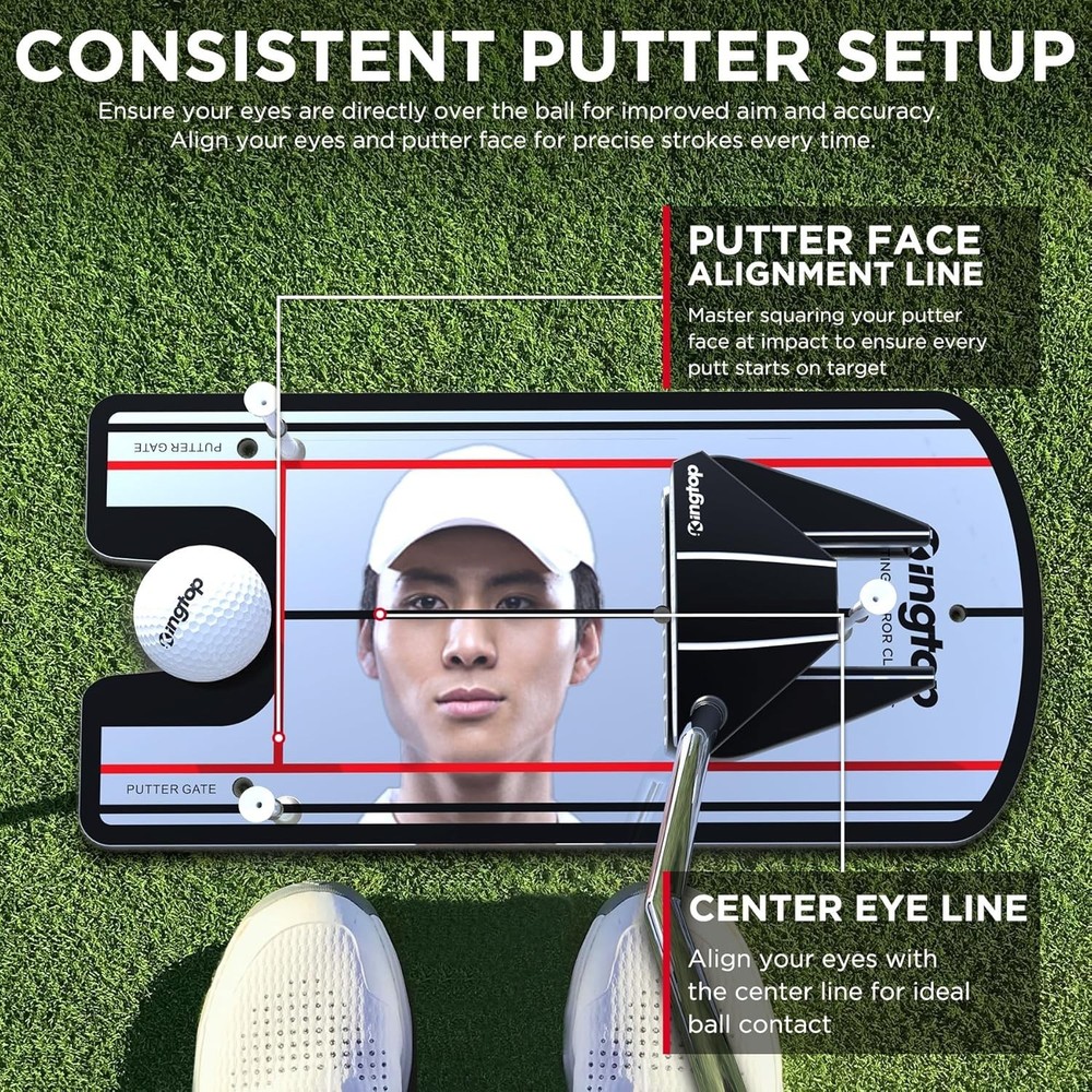 Foldable Portable Putting Mirror - Essential Training Aid for Consistent Putting