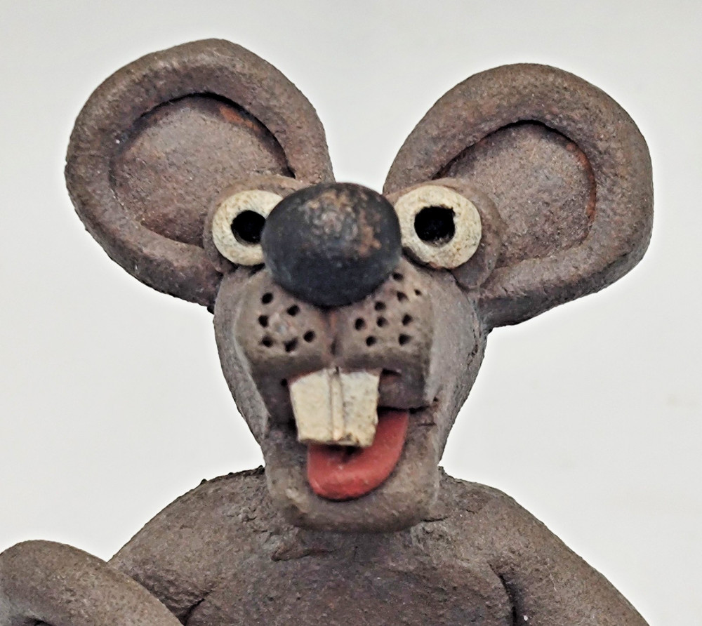 Adorable Handmade Clay Mouse Planter / Toothpick Holder