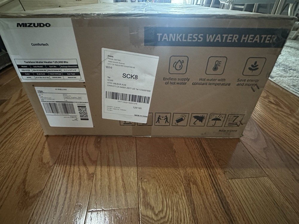 MIZUDO Natural Gas Tankless Water Heater, 5.1 GPM, 120,000 BTU,