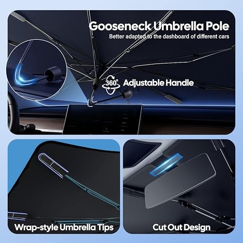 Umbrella Windshield Sun Shade for Car | Foldable Umbrella Sun Shield | Medium