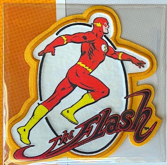 THE FLASH PATCH on INFO CARD ~ from Willabee & Ward ~ DC COMICS PATCH COLLECTION
