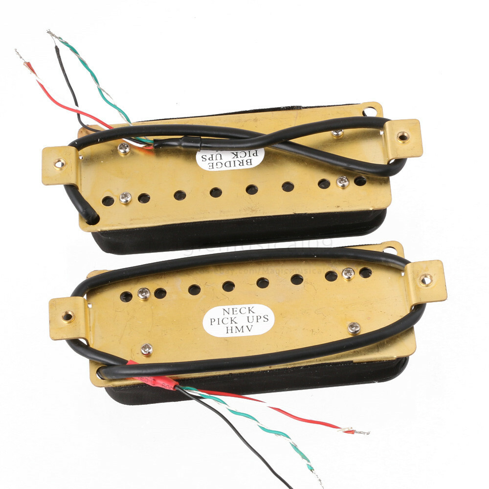 8 String Bridge & Neck Guitar Pickup Set Double Coil Humbucker Black