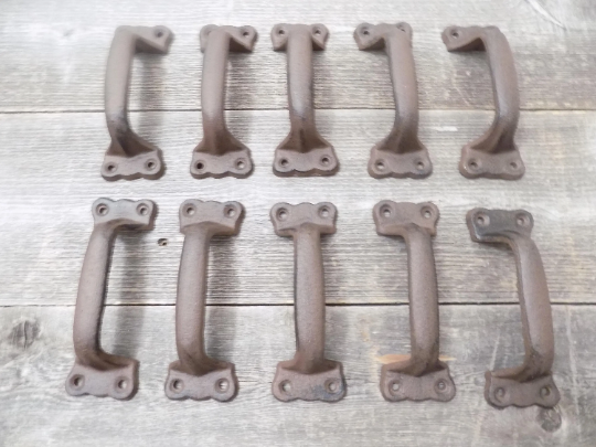 20 CAST IRON HANDLES RUSTIC DRAWER PULLS 5 1/2" TABLE TRAY CABINET WINDOW CRAFT