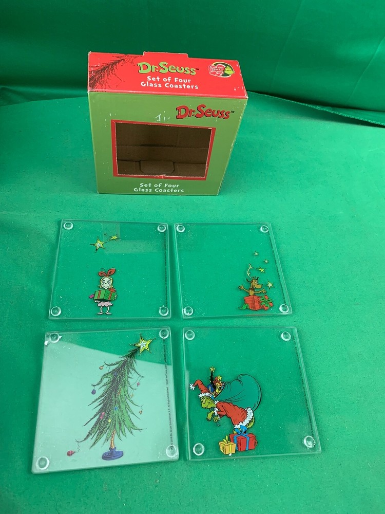 Dr. Seuss 4 Piece Stacking Glass Coaster Set
