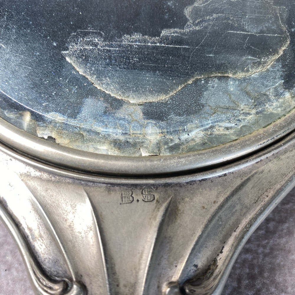 Bristol Silver Handheld Mirror Antique