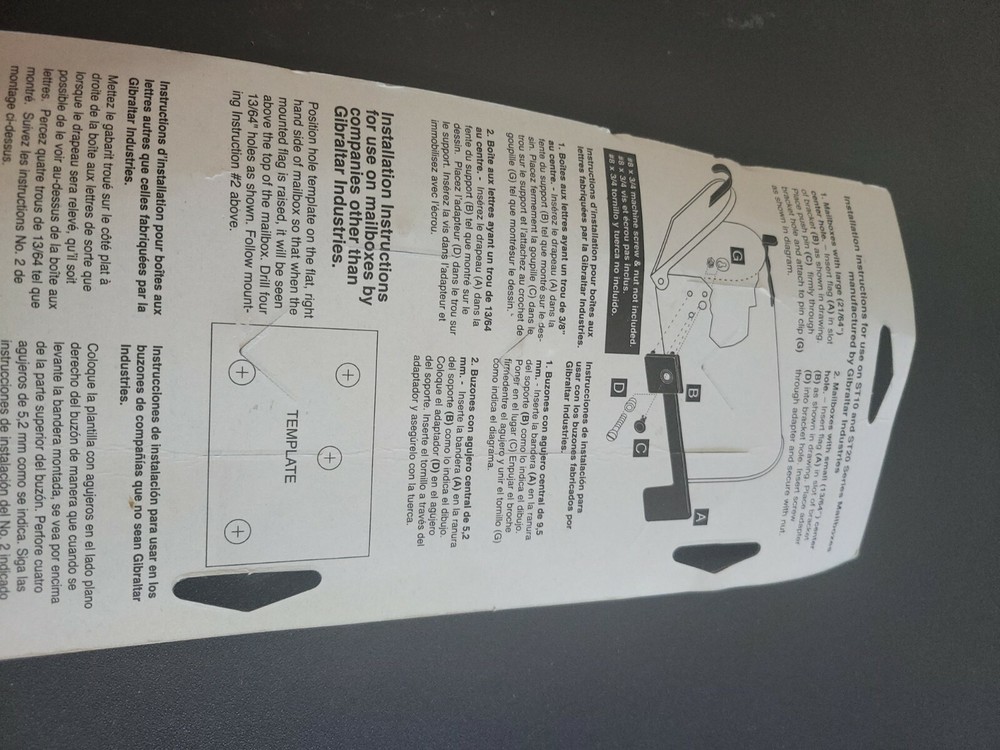 PostMaster Mailbox Replacement Flag Kit Rust Proof Plastic Red - Gibraltar