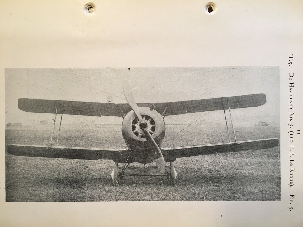 original De Havilland No. 5 with 110hp Le Rhone Erection- Rigging notes.