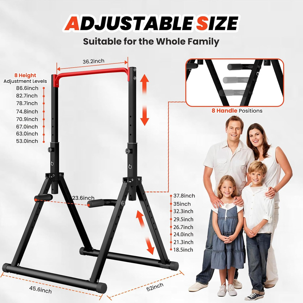 Power Tower Pull up Bar Free Standing, Adjustable Foldable Pull up Station, Home