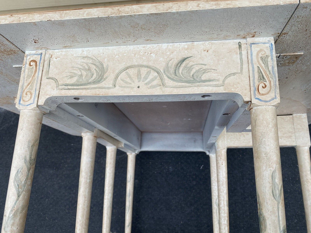 66040 Hand Painted Drop Leaf Coffee / End Table Stand
