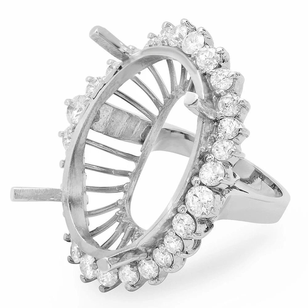 925 Sterling Silver Oval 28.5x21mm Ring Setting Blank Mount Engagement Ring