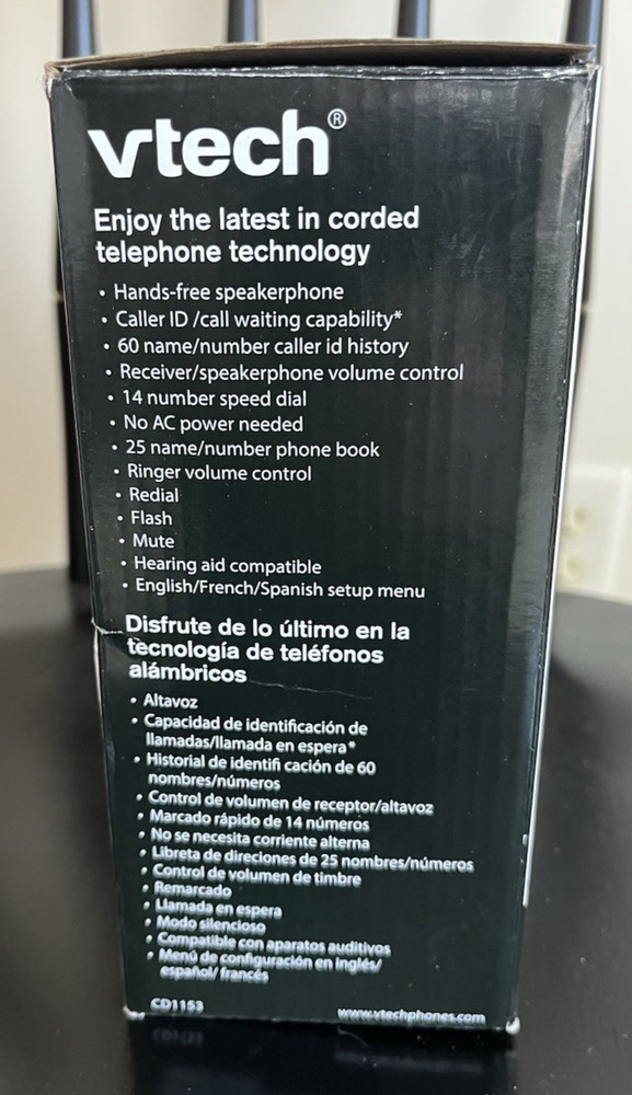Vtech Corded Speakerphone CD1153 White NIB
