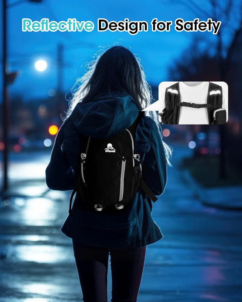 Small Hiking Backpack with Front Holder, Packable Back pack with Chest and Wa...