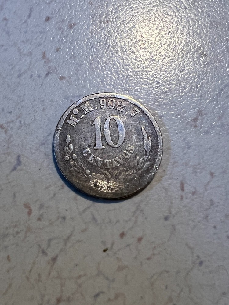1888-Do Mexico 10 Centavos  Silver Coin