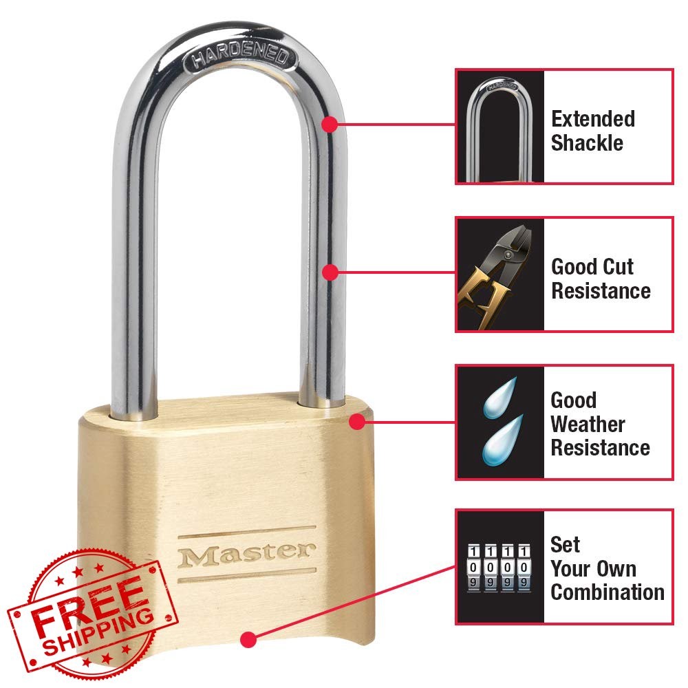 Master Lock Brass Combination Lock, 2 Pack, 175LHEC2