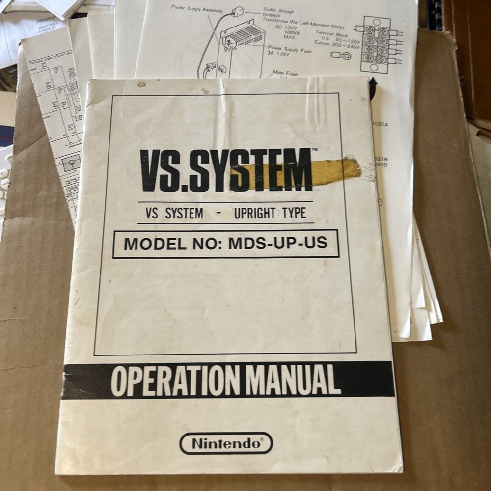 Vs System Operate Nintendo Arcade Game  manual