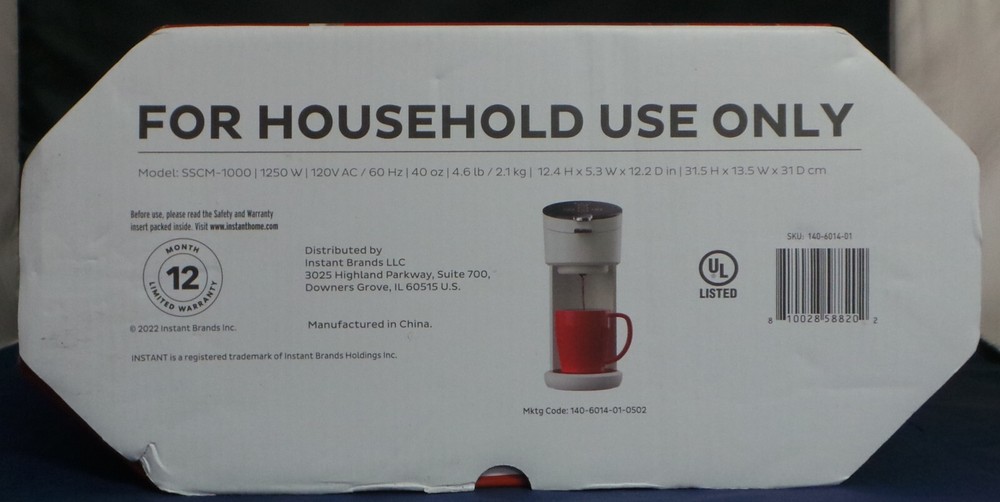 Instant Pot K-Cup Pod Single Serve Coffee Maker with Reusable Pod & Bold Setting