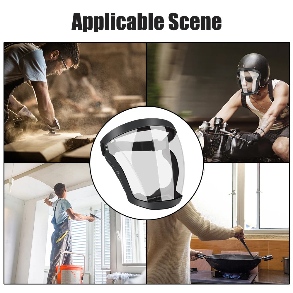 Full Face Shield Protection Mask Oil-splash Proof PC Material Certified