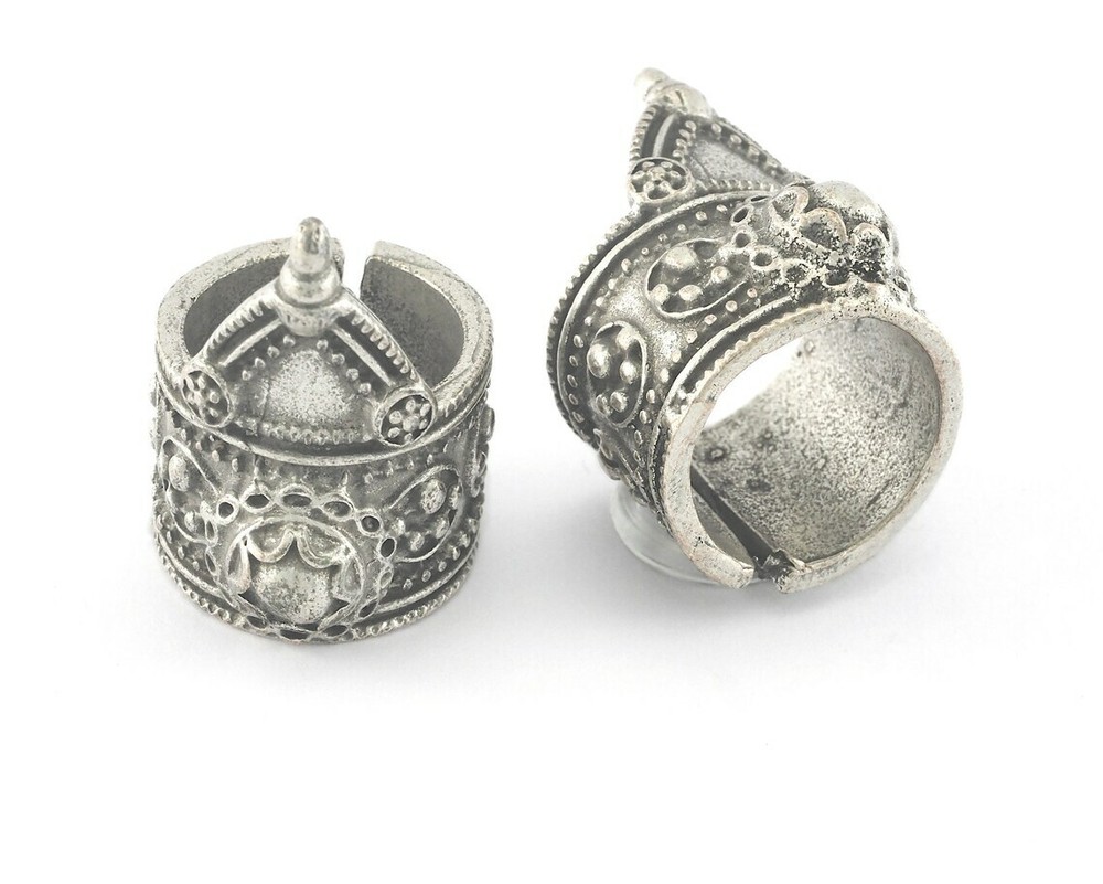 Adjustable Statement Ring Antique silver plated brass 17.5mm 7US inner size 3494