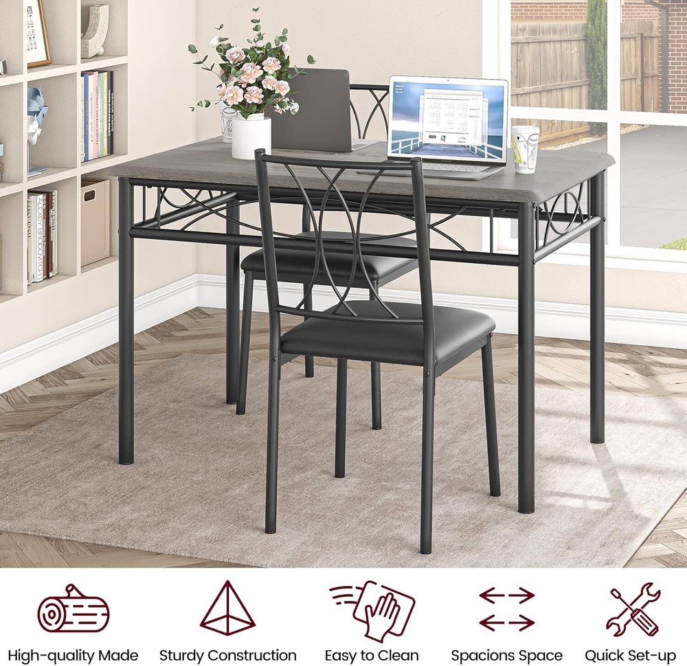 Dining Table Set for 4, Ktichen Table with 4 Chairs for Kitchen & Dining Room