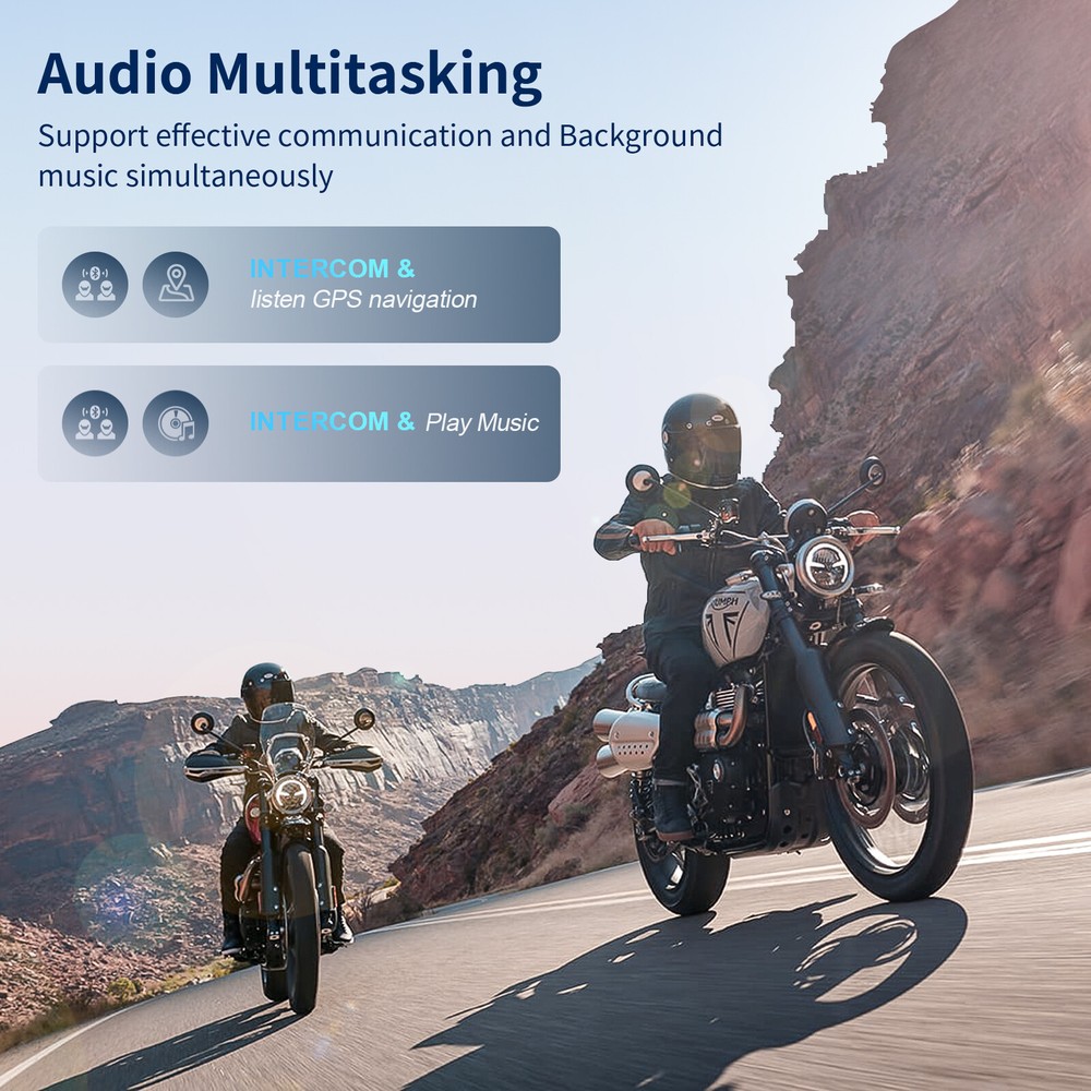 FX10C Motorcycle Intercom 32 Riders Communication Mesh Bluetooth Helmet Headset