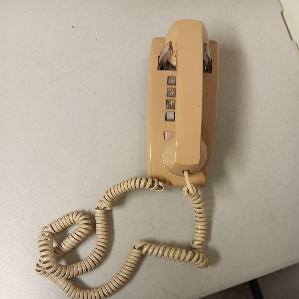 Vintage ITT Beige Wall Phone Push Button Touch Tone