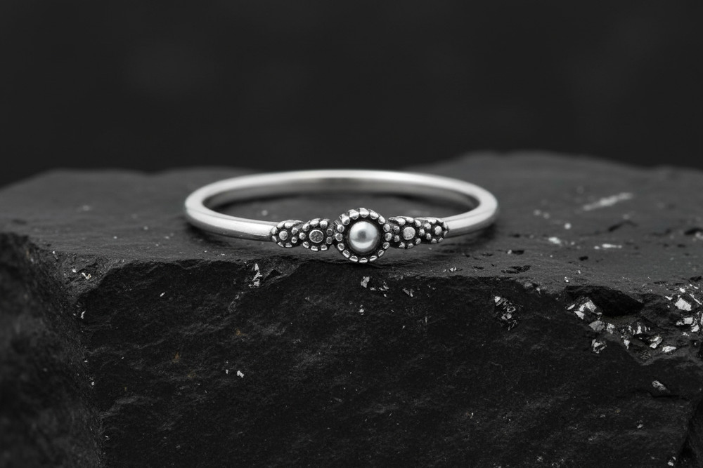 Dainty Thin Bali Sterling Silver Ring - Thin Band Minimalist Stackable Ring