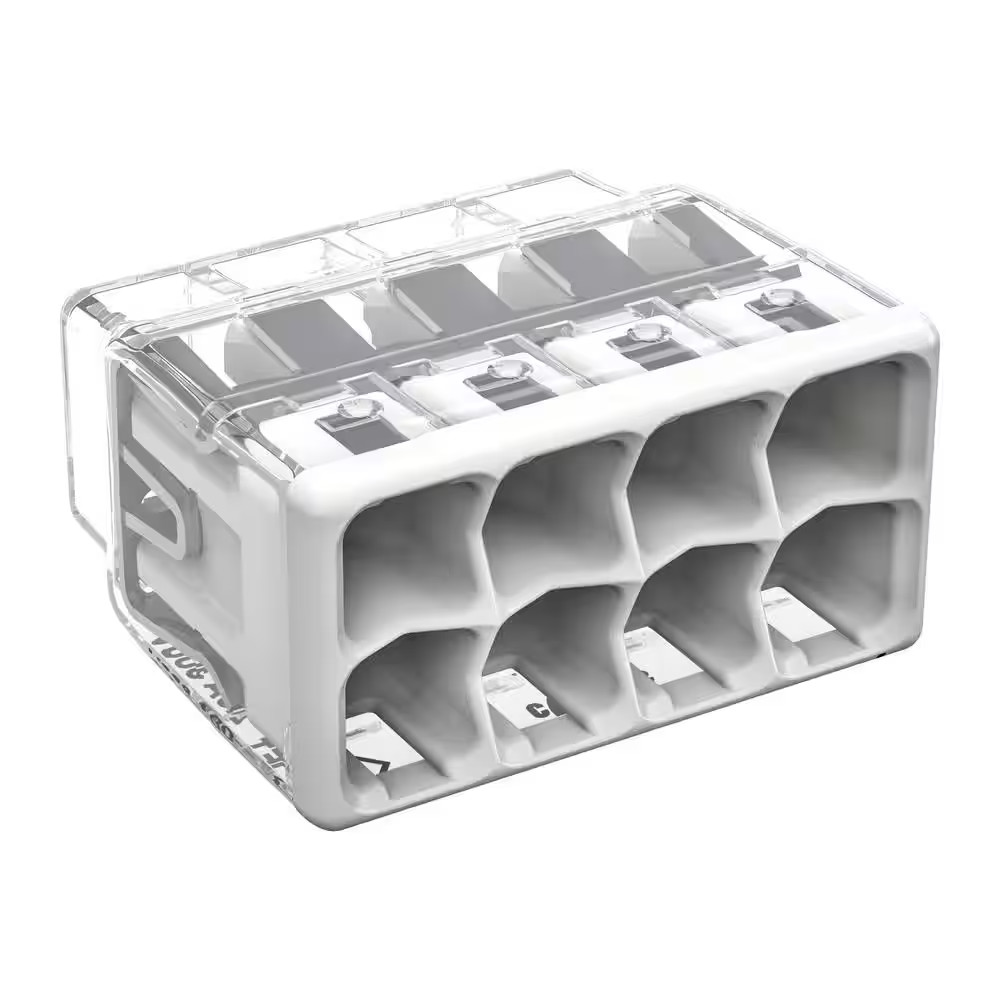 2773 Series 8-Port Push-In Wire Connector for Junction Boxes, Electrical Connect