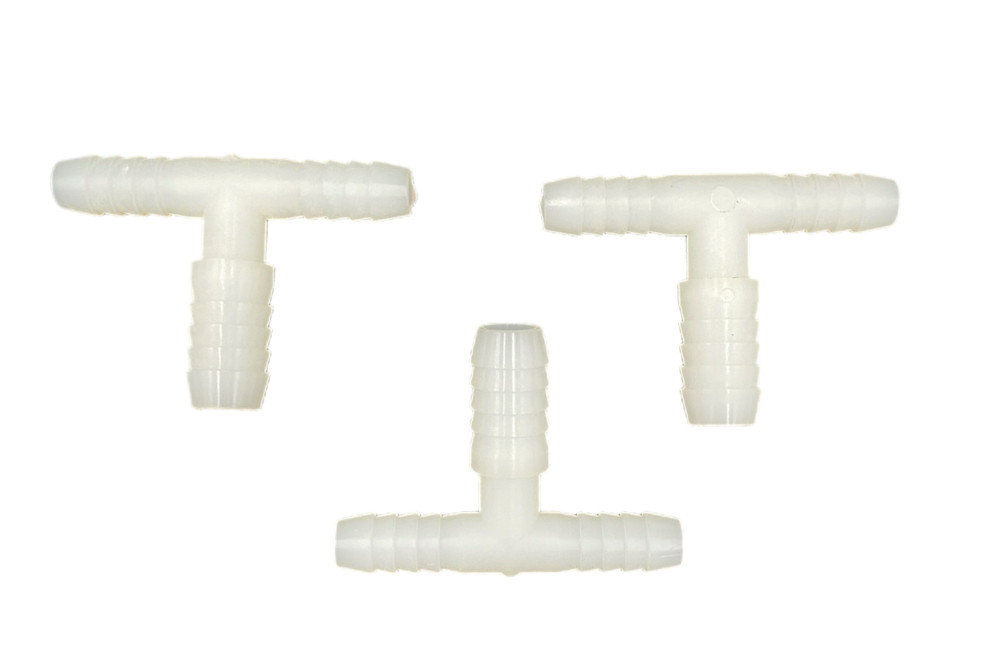 3/8" X 3/8" X 1/2" Nylon Reducing Insert Tee BARBED 3 PACK
