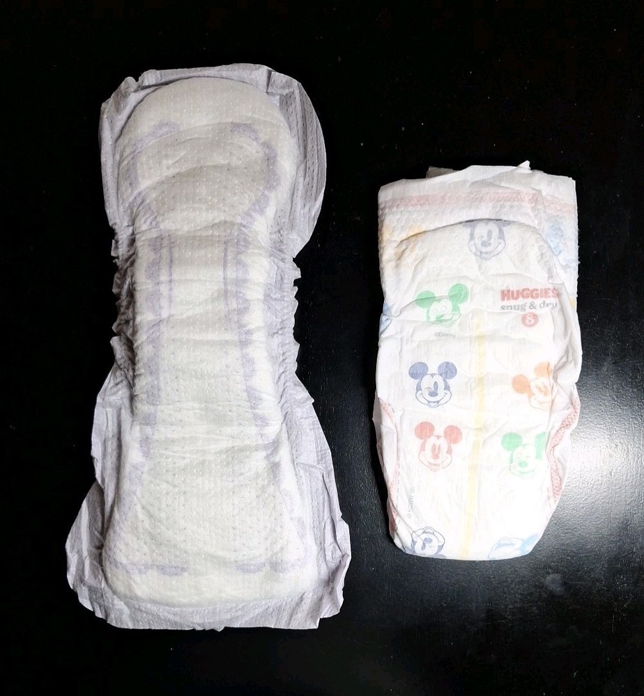 Amazon Basics Incontinence Pad & 2025 Huggies Snug & Dry Size 8 46 LBS+ Sample